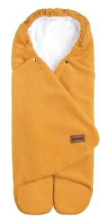 Zavinovačka Emitex do autosedačky MAJA microfleece+bavlna hořčicová+bílá