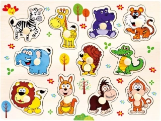 Dřevěné puzzle safari, 11 dílků