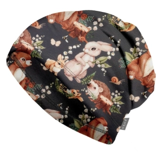 Dětská fleecová čepice spadená Unuo Zajíček