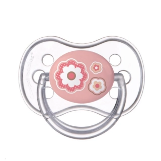 Canpol babies Dudlík kaučukový třešinka 0-6m NEWBORN BABY kytička růžová