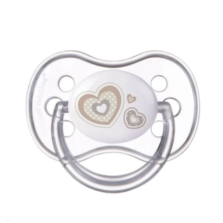 Canpol babies Dudlík kaučukový třešinka 0-6m NEWBORN BABY srdíčko béžové