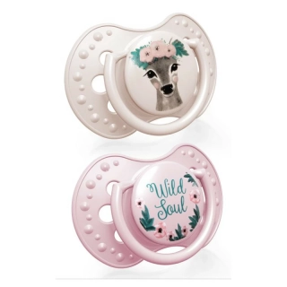 LOVI Dudlík silikonový dynamický WILD SOUL 3-6m 2ks girl