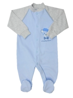 Overal na spaní Medvídek s čepicí modrý modrý Autex baby