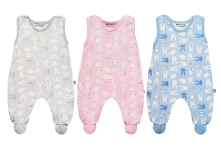 Bavlněné dupačky Zajíci Baby Service béžová velikost 56