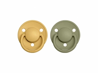 BIBS De Lux dudlíky z přírodního kaučuku 2ks  velikost 1 (0-6měs) Honey Bee/Olive
