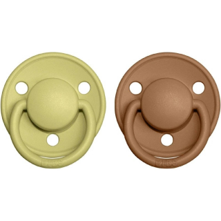 BIBS De Lux dudlíky z přírodního kaučuku 2ks velikost 2 (6-18měsíců) meadow/Earth