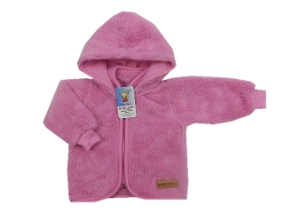 Kabátek pro miminko Lama s nášivkou tmavší růžová
