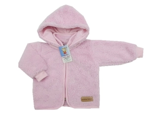 Kabátek pro miminko Lama s nášivkou světle růžová