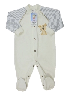 Overal na spaní smetanový Myšák proužky Autex Baby