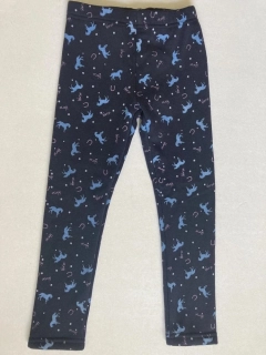 Dívčí zateplené legíny Topo in Fashion tmavě modré koníci modré