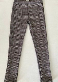Dívčí zateplené legíny Topo in Fashion káro béžové