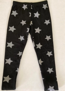 Dívčí zateplené legíny Topo in Fashion černé s bílými hvězdami