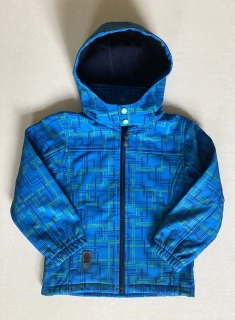 Softshell bunda Topo in Fashion potisk modré kostky