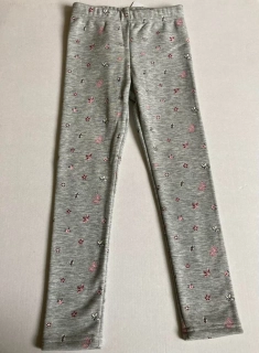 Dívčí zateplené legíny Topo in Fashion světle šedé drobné kytičky