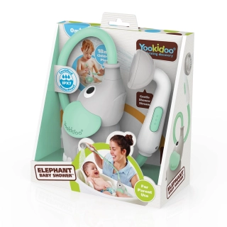Yookidoo Dětská sprcha slon - šedotyrkysová