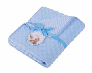 DuetBaby Dětská deka dvouvrstvá Minky 80x90cm modrá