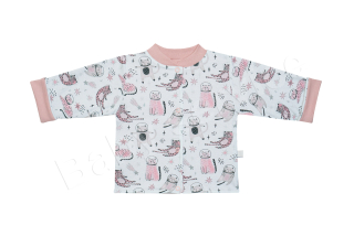 Kabátek dvojitý oboustranný Kočky Baby Service růžový velikost 56