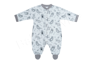 Overal bavlna Kočky Baby Service šedý velikost 56