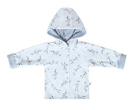 Kabátek dvojitý oboustranný s kapucí Plameňáci Baby Service modrý velikost 56