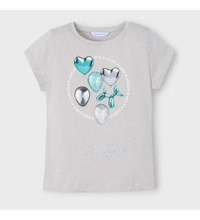 Dívčí triko krátký rukáv Mayoral 3014-30 Cementové velikost 134