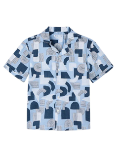 Chlapecká košile krátký rukáv Mayoral 3114-27 modrá velikost 134