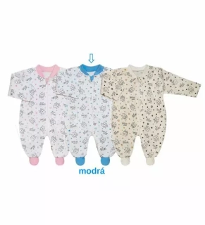 Overal bavlněný Sovičky modré Baby Service velikost 50