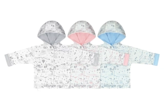 Bavlněný oboustranný kabátek s kapucí Městečko Baby Service modrá velikost 56