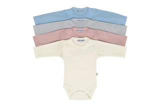 Bavlněné body dlouhý rukáv jednobarevné Městečko modrá velikost 56