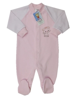 Overal na spaní růžový kočička proužky Autex Baby velikost 56
