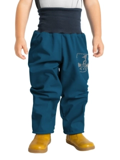 Batolecí softshellové kalhoty Unuo s fleecem Basic kobaltové velikost 98/104