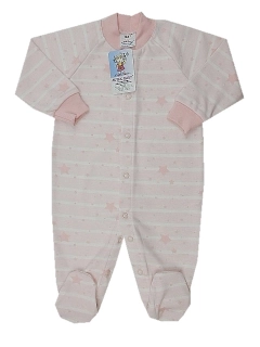 Overal na spaní proužky a hvězdičkami růžový Autex baby velikost 56