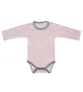 Body dlouhý rukáv puntíky Baby Service růžovošedé velikost 56
