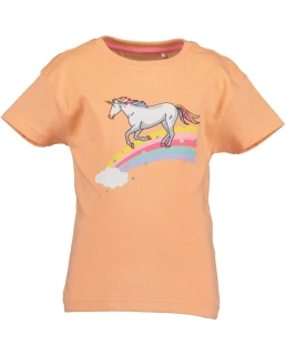 Dívčí triko krátký rukáv Unicorn Blue Seven 702366 broskvové velikost 128