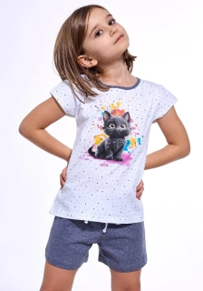Dívčí pyžamo Cornette Kids 245/109 Black Cat velikost 98/104