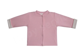 Kabátek dvojitý oboustranný Vlnky růžový Baby Service velikost 56