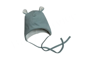 Bavlněná čepička zavazovací Vlnky mátová Baby Service velikost 56