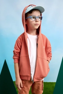 Chlapecká mikina s kapucí Mayoral 3423-36 oranžová velikost 134