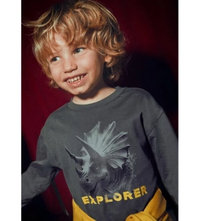 Chlapecké triko dlouhý rukáv Dinosaur Mayoral 4090-46 Graphitové velikost 122