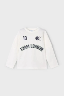 Chlapecké triko dlouhý rukáv Mayoral s číslem 10 4075-74 Světlé velikost 134