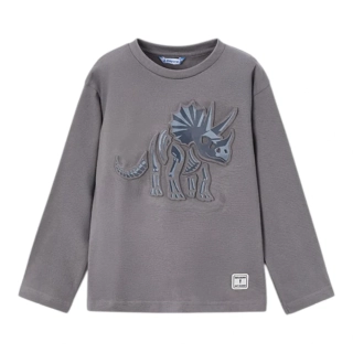 Chlapecké triko dlouhý rukáv Dinosaur Mayoral 4089-43 šedé velikost 134