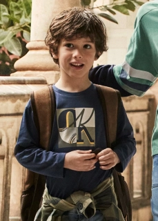 Chlapecké triko dlouhý rukáv Mayoral 4076-78 modré velikost 134