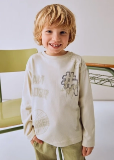 Chlapecké triko dlouhý rukáv Mayoral 4074-70 béžové velikost 134