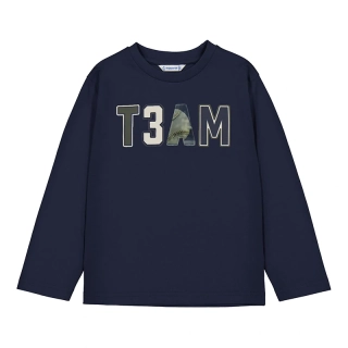Chlapecké triko dlouhý rukáv T3AM Mayoral 4077-85 modré velikost 134