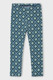 Dívčí potištěné legíny s kytičkami Mayoral 4716-11 modrozelené velikost 134