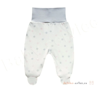 Bavlněné půldupačky puntík Baby Service bílošedé velikost 56
