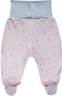 Bavlněné půldupačky puntík Baby Service růžovošedé velikost 56