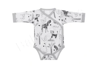 Body dlouhý rukáv zavinovací Safari Baby Service šedé velikost 62