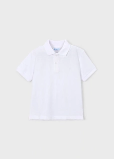 Chlapecké triko polo krátký rukáv Mayoral 150-16 Basic Bílé velikost 110