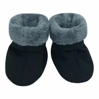 Capáčky softshell s chlupem černá/šedá velikost 2 (10-18měsíců)
