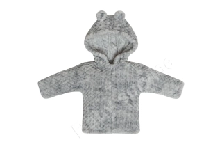 Kabátek s kapucí a oušky wellsoft minky Baby Service velikost 56